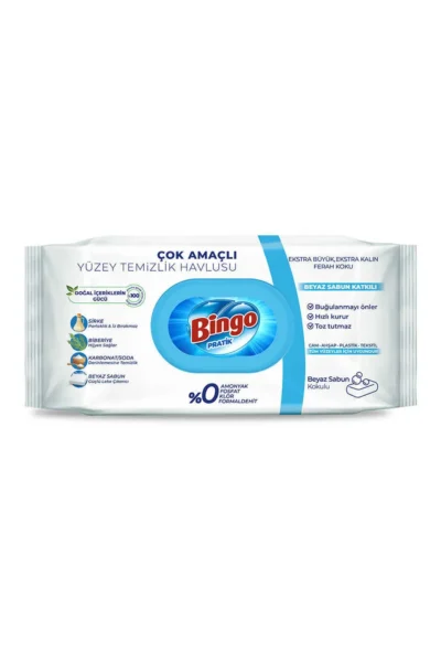 BİNGO YÜZEY TEMİZLİK HAVLUSU 96 LI BEYAZ SABUN 1*12